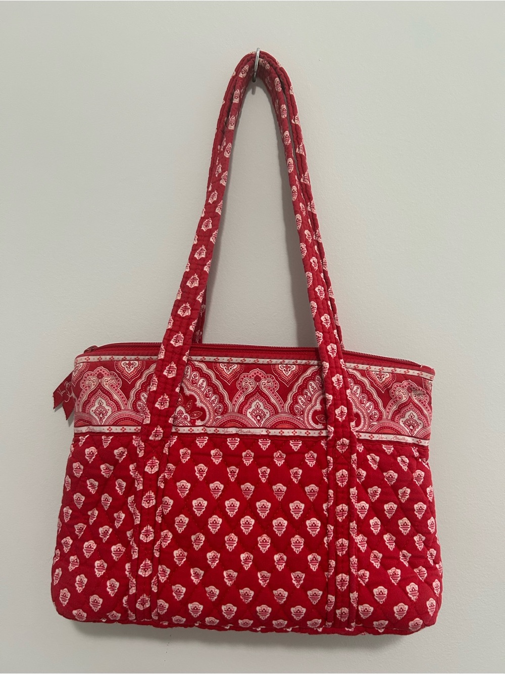 Vera Bradley Little Betsy Nantucket Red Quilted Shoulder Bag Vintage